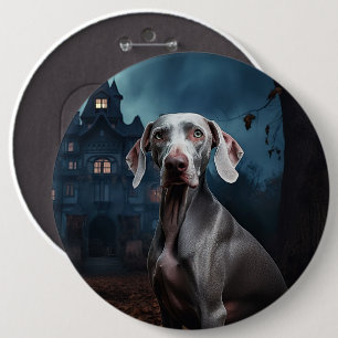 Chapa Redonda De 15 Cm Weimaraner Halloween de terror