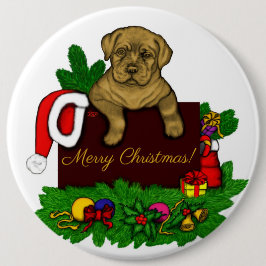 Chapa Redonda De 15 Cm XMas Puppy