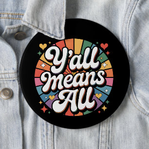 Chapa Redonda De 15 Cm Y'all Significa All Retro