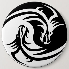 Chapa Redonda De 15 Cm Yin Yang Dragon