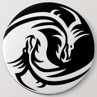 Chapa Redonda De 15 Cm Yin Yang Dragon