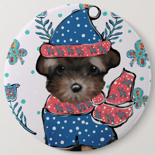 Chapa Redonda De 15 Cm Yorkie Poo