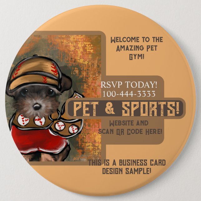 Chapa Redonda De 15 Cm Yorkie Poo (Anverso)