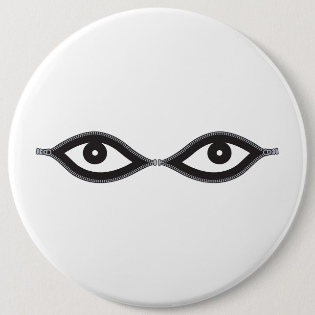 Chapa Redonda De 15 Cm Zipper Eyes (Anverso)