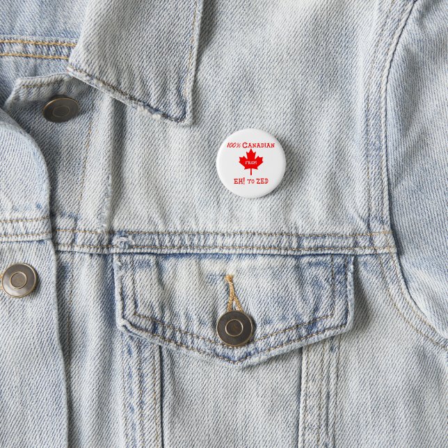 Chapa Redonda De 2,5 Cm 100% canadiense de Eh! a Zed - Button (In situ)