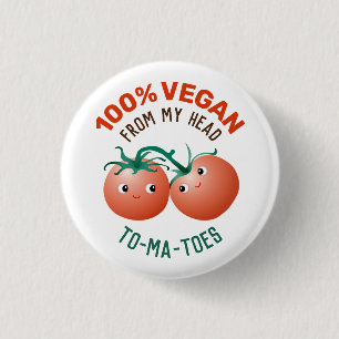 Chapa Redonda De 2,5 Cm 100% Vegano de la cabeza a los pies tomates lindos
