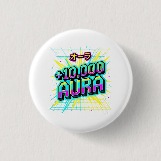 Chapa Redonda De 2,5 Cm +10,000 Aura Retro Japonés Katakana Cyberpunk Pero