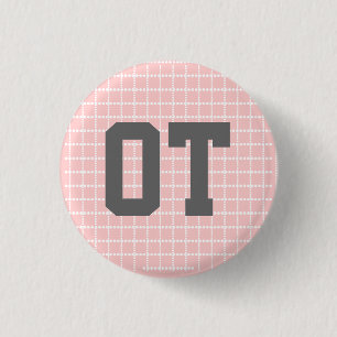 Chapa Redonda De 2,5 Cm 1,25" botones de OT - rosa, gris y blanco