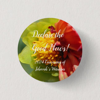 Chapa Redonda De 2,5 Cm 2024 JW Declare the Good News Dahlia customize