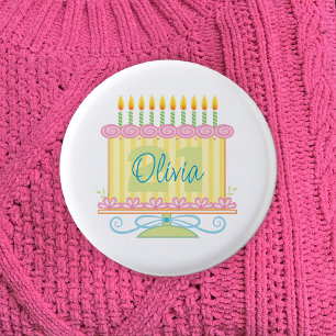Chapa Redonda De 2,5 Cm 21.ª Cake Nombre Personalizado