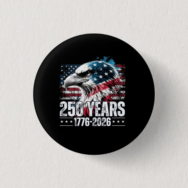 Chapa Redonda De 2,5 Cm 250th Anniversary United States Birthday Long Slee (Anverso)