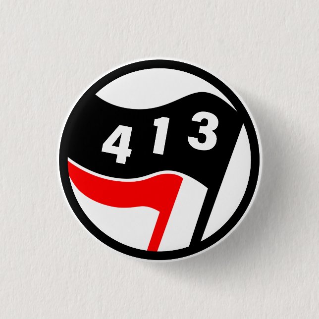 Chapa Redonda De 2,5 Cm 413 Western Mass Antifascist (Anverso)