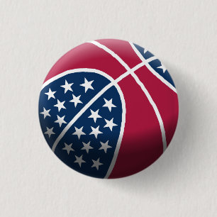 Chapa Redonda De 2,5 Cm 4 de julio Baloncesto