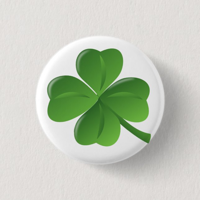 Chapa Redonda De 2,5 Cm 4 Leaf Clover Lucky Pin (Anverso)