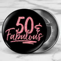 50 y fabuloso Purpurina rosado 50 años