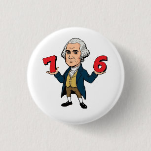 Chapa Redonda De 2,5 Cm 67 George Washington 7-6 Seis Siete Memes 67