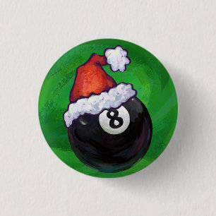 Chapa Redonda De 2,5 Cm 8 Ball Navidades Green