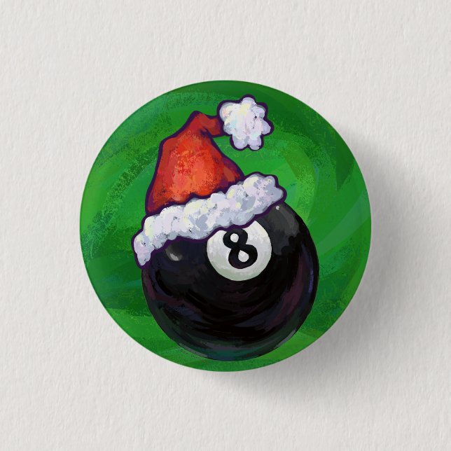 Chapa Redonda De 2,5 Cm 8 Ball Navidades Green (Anverso)