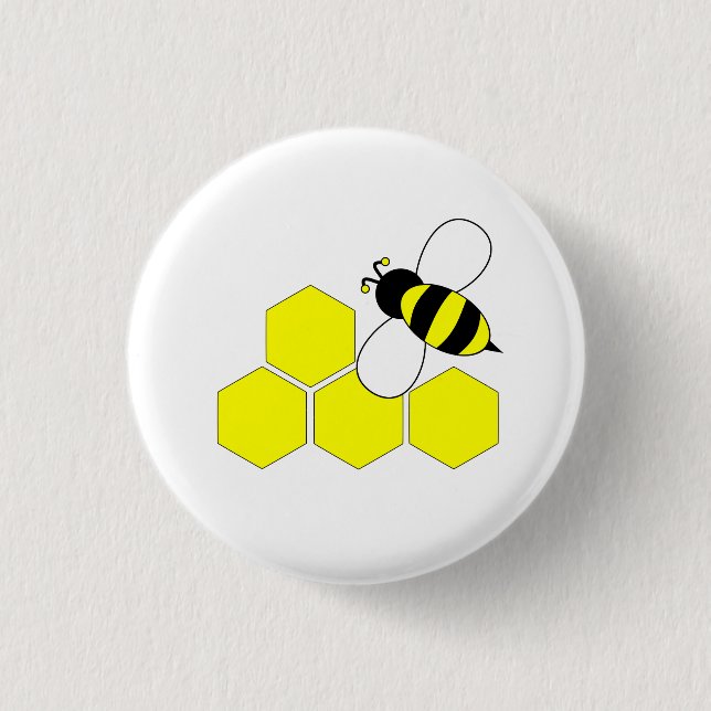Chapa Redonda De 2,5 Cm Abeja del panal (Anverso)
