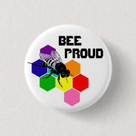 Chapa Redonda De 2,5 Cm Abeja orgullosa - bandera nonbinary