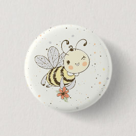Chapa Redonda De 2,5 Cm Abejas, Hadas Y Abejas Infantiles En Patrón Sin Ma