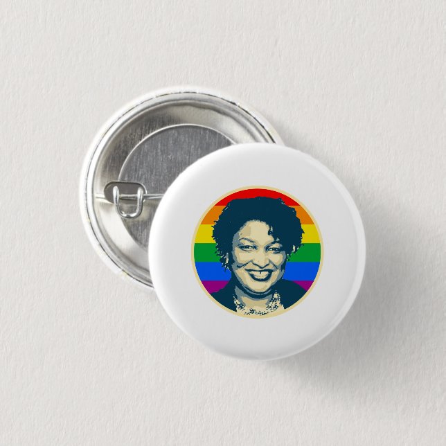 CHAPA REDONDA DE 2,5 CM ABRAMS LGBT BADGE (Anverso y reverso)