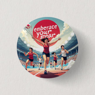 Chapa Redonda De 2,5 Cm Abraza tu miedo - kawaii Motivational Runner