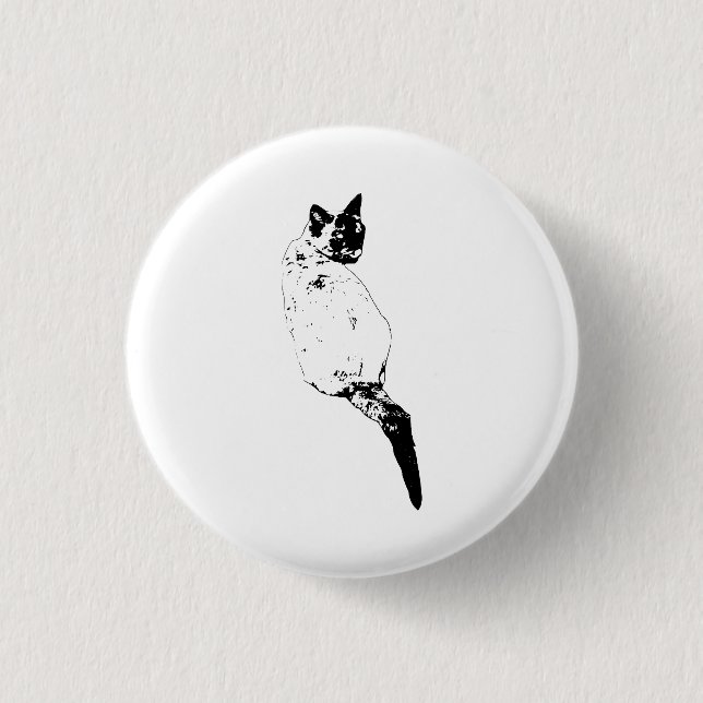 Chapa Redonda De 2,5 Cm Acento de Gato Confiado (Anverso)