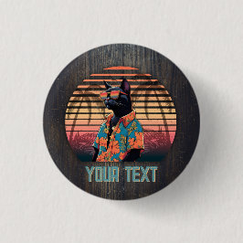 Chapa Redonda De 2,5 Cm Actitud de gato tropical sin tiempo 1 pulgada botó