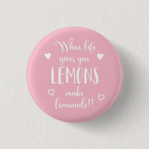 Chapa Redonda De 2,5 Cm Actitud de limones Éxito Sueños Frase motivacional