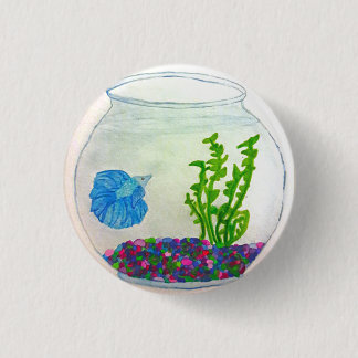 Chapa Redonda De 2,5 Cm Acuarela Betta Fish