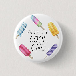 Chapa Redonda De 2,5 Cm Acuarela Verano Popsicle Crema de Hielo