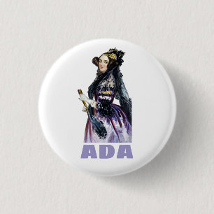 Chapa Redonda De 2,5 Cm Ada Lovelace
