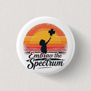 Chapa Redonda De 2,5 Cm Adoptar la conciencia sobre el autismo del espectr