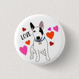 Chapa Redonda De 2,5 Cm Adorable English Bull Terrier sends his love