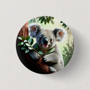 Chapa Redonda De 2,5 Cm Adorable Koala Bear