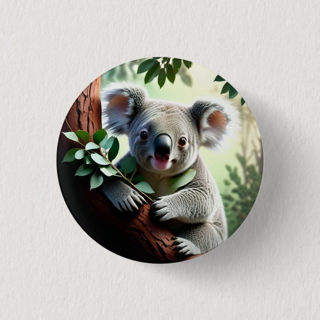 Chapa Redonda De 2,5 Cm Adorable Koala Bear (Anverso)