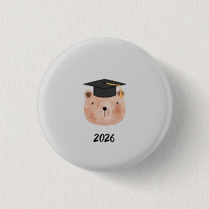 Chapa Redonda De 2,5 Cm Adorable Oso Adorno de Graduación   Clase Personal