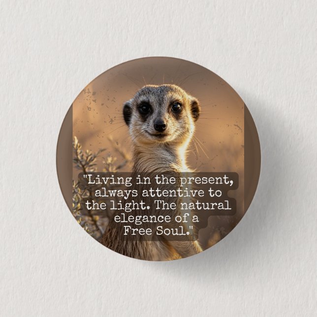 Chapa Redonda De 2,5 Cm Adventurous Meerkat Living (Anverso)