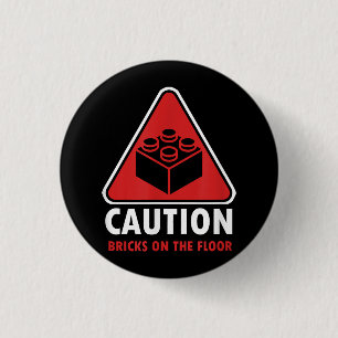 Chapa Redonda De 2,5 Cm Advertencia Divertida Precaución Bloques De Constr