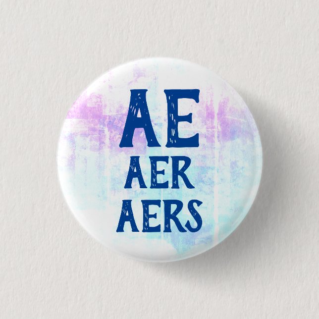 Chapa Redonda De 2,5 Cm Ae Aer Aers Pronouns (Anverso)