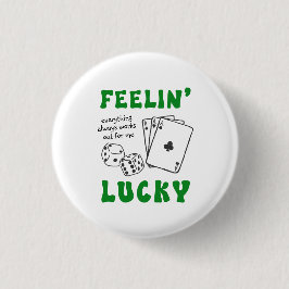 Chapa Redonda De 2,5 Cm Afirmación positiva personalizada Siento Afortunad