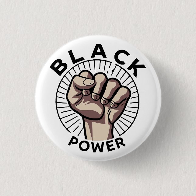 Chapa Redonda De 2,5 Cm Afrocéntrico de poder negro (Anverso)