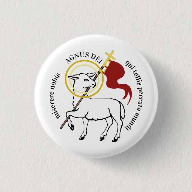 Chapa Redonda De 2,5 Cm Agnus Dei  (Anverso)