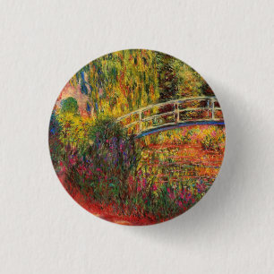 Chapa Redonda De 2,5 Cm Agua de Monet Lily Pond e Irlandeses de Agua