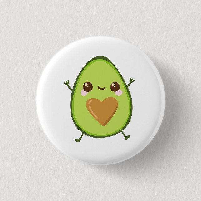Chapa Redonda De 2,5 Cm Aguacate Heart (Anverso)
