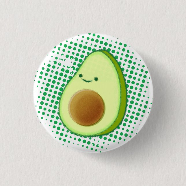 Chapa Redonda De 2,5 Cm Aguacate Personalizado Cuto Sobre Vórtex Molesto (Anverso)