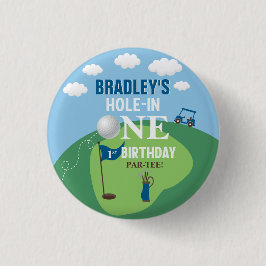 Chapa Redonda De 2,5 Cm Agujero En Un Golf Primer Cumpleaños