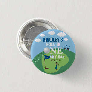 Chapa Redonda De 2,5 Cm Agujero En Un Golf Primer Cumpleaños