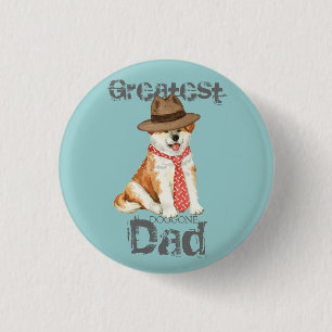 Chapa Redonda De 2,5 Cm Akita Dad